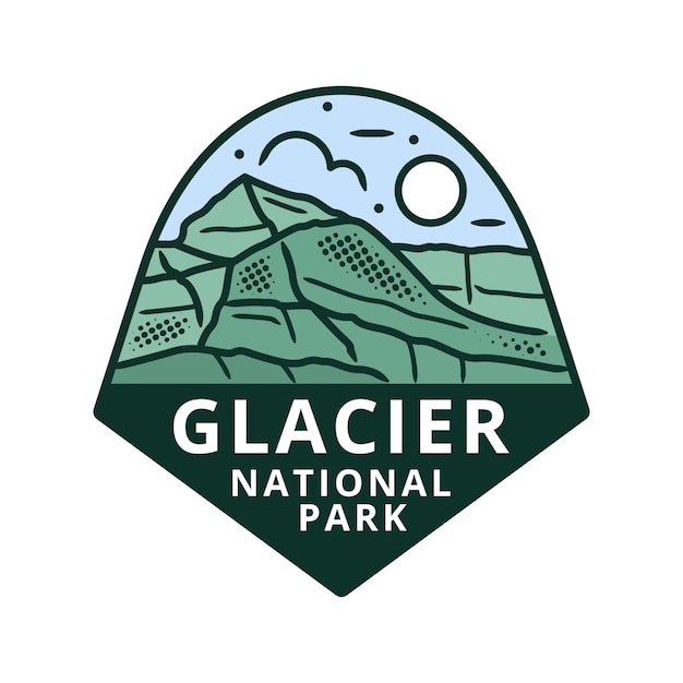 Vector pegatina parque nacional glacier