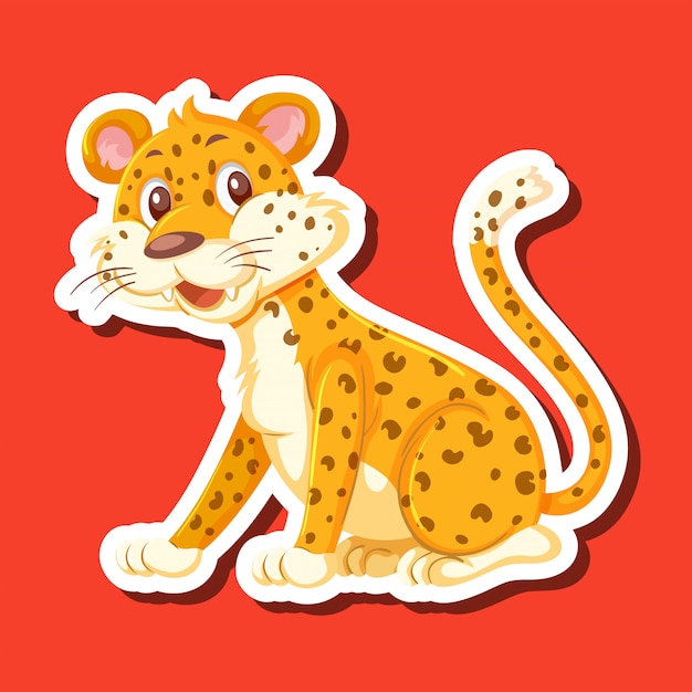 Una pegatina de personaje leopardo.