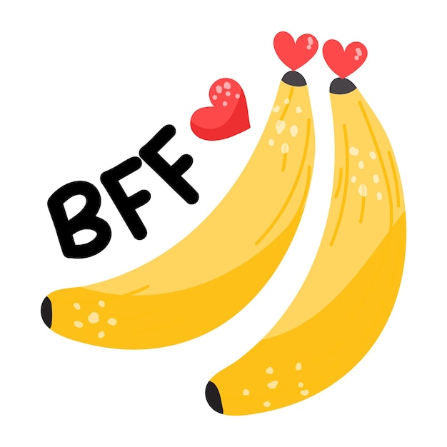 Una pegatina plana dibujada a mano de BFF