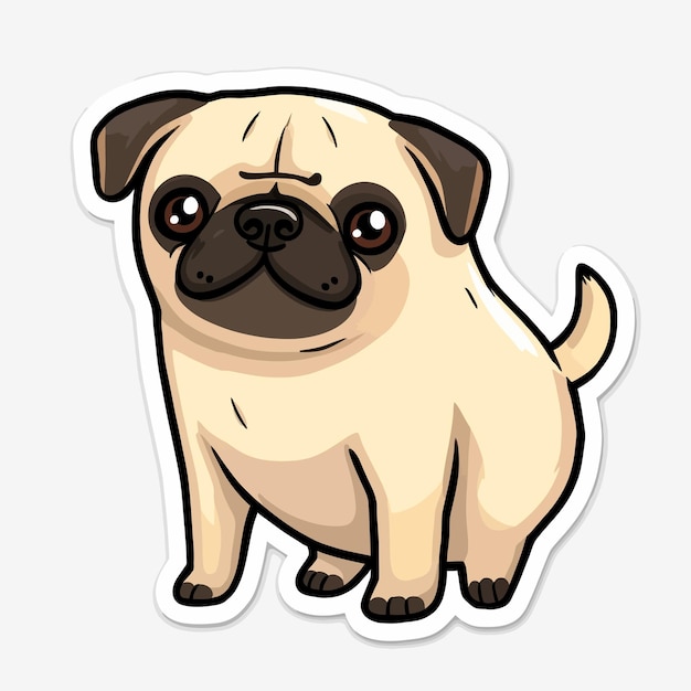 una pegatina que tiene un pug