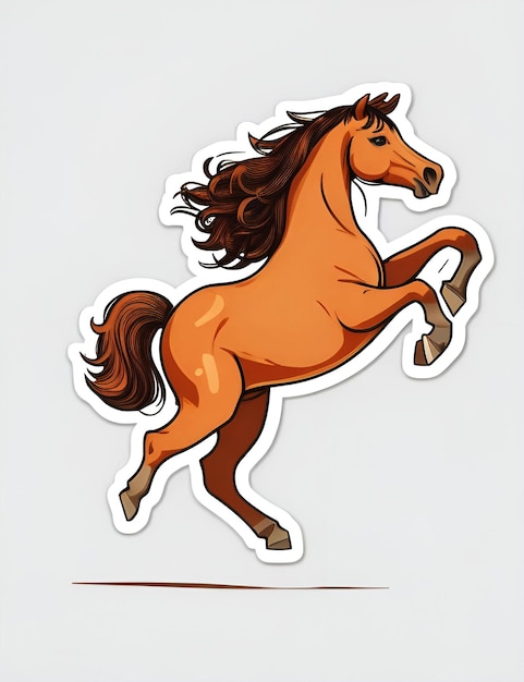 Una pegatina de tipo de logotipo mínimo de caballo