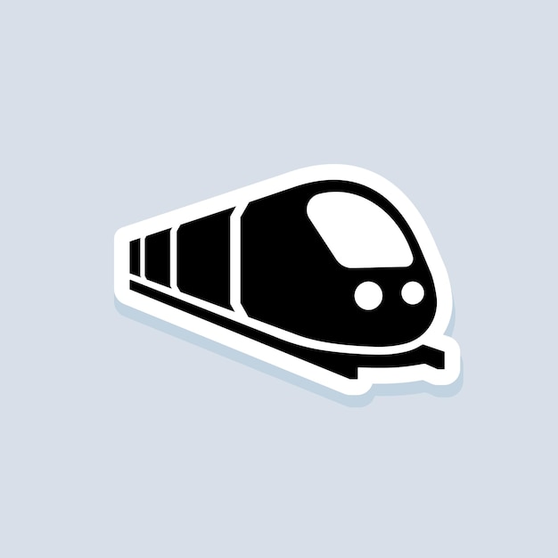 Pegatina de tren. Manera de viaje. Concepto de viaje. Vector sobre fondo aislado. EPS 10.
