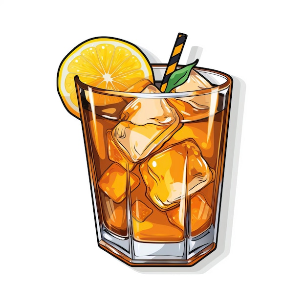 Pegatina vector logo Whiskey Sour vector fondo blanco