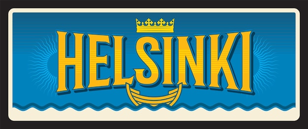 Vector pegatina de viaje de la ciudad finlandesa de helsinki