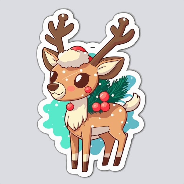 Pegatinas de ciervos de Navidad pegatinas de renos de Navidad decoración aislada Vacaciones de invierno