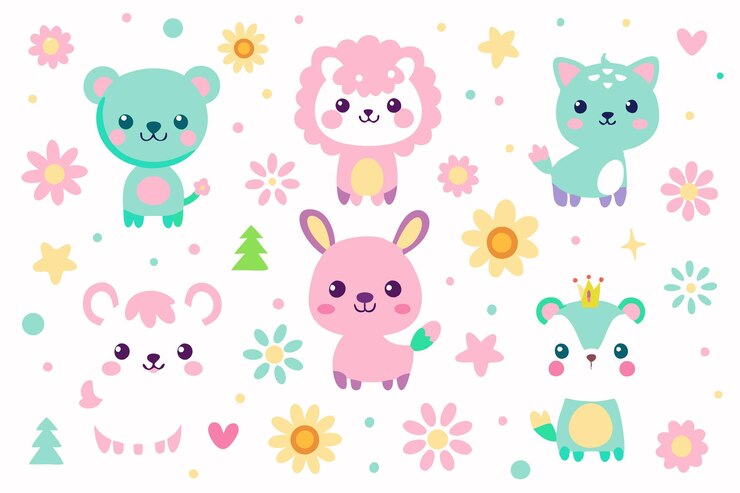 Vector pegatinas coloridas para niños