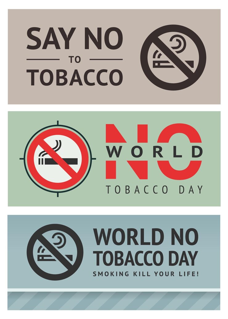 Vector pegatinas día mundial sin tabaco