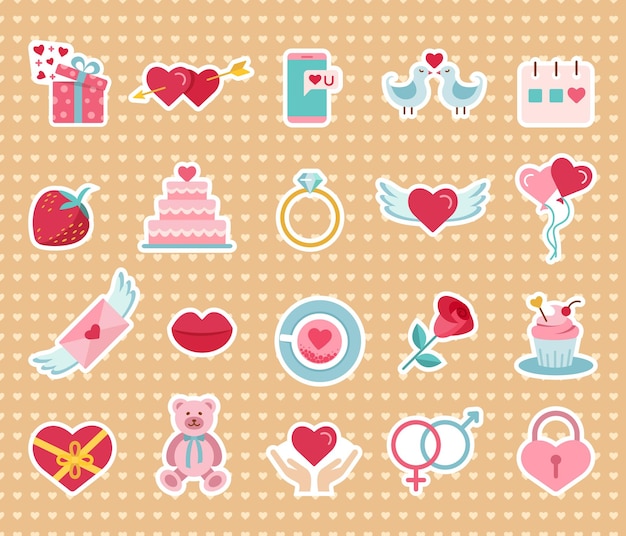 Pegatinas del día de San Valentín