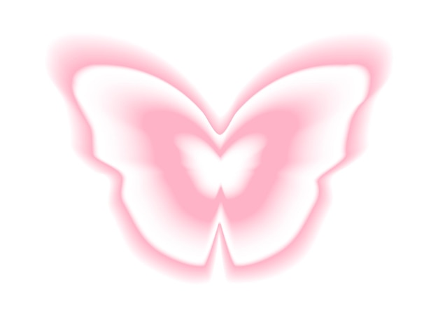 Pegatinas con un efecto Y2K borroso Formas de mariposa en estilo retro moderno Ilustración vectorial