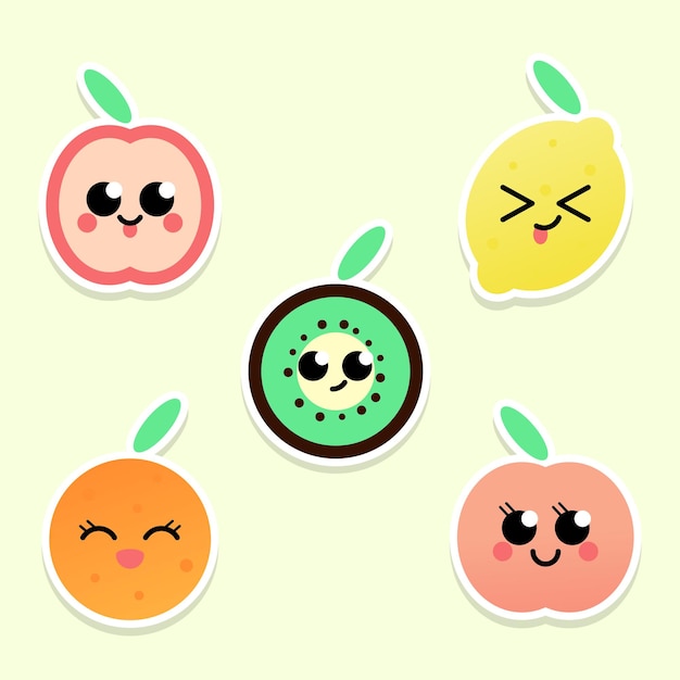 Pegatinas de frutas emoji