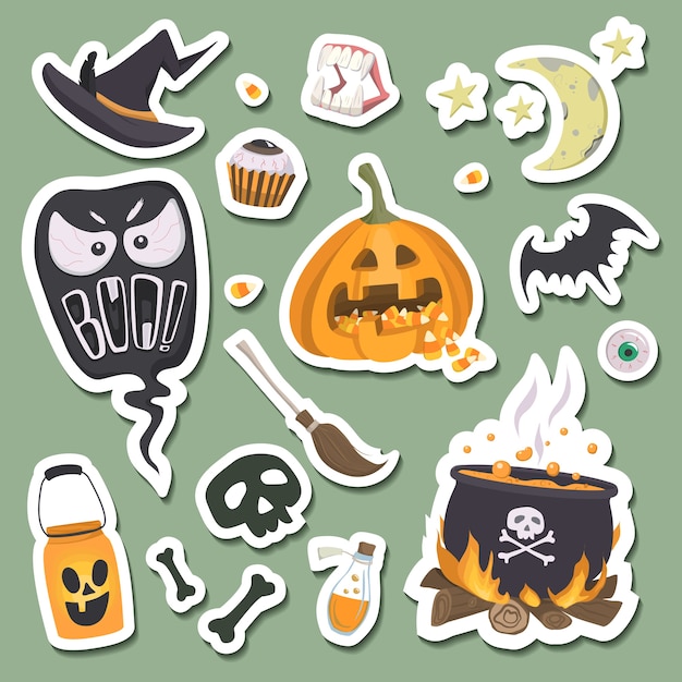 Vector pegatinas de halloween