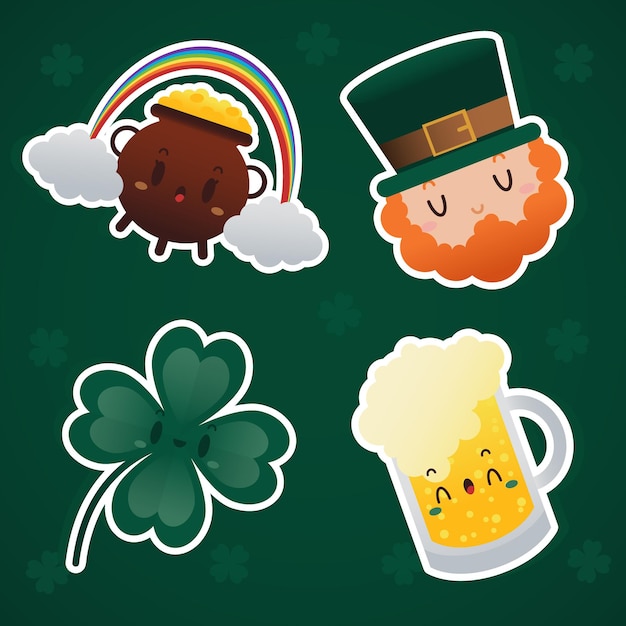 Pegatinas Kawaii Día de San Patricio