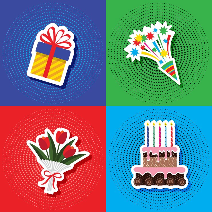 Vector pegatinas navideñas al estilo del arte pop 1