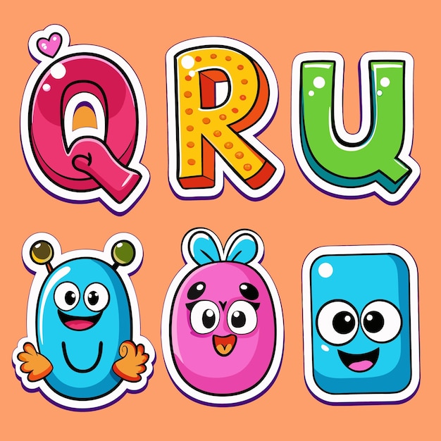 pegatinas de números y letras lindas