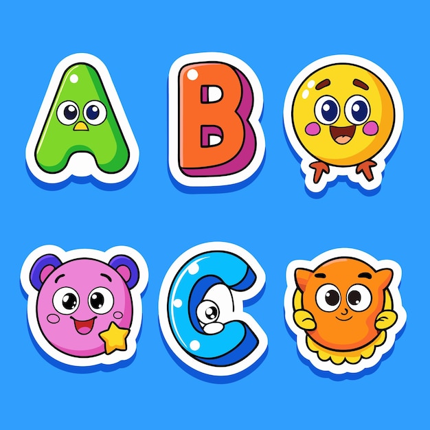 pegatinas de números y letras lindas
