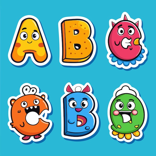 pegatinas de números y letras lindas