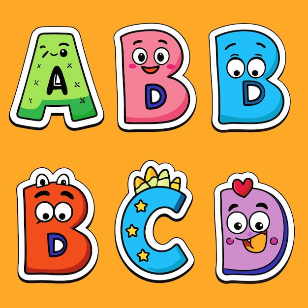 pegatinas de números y letras lindas
