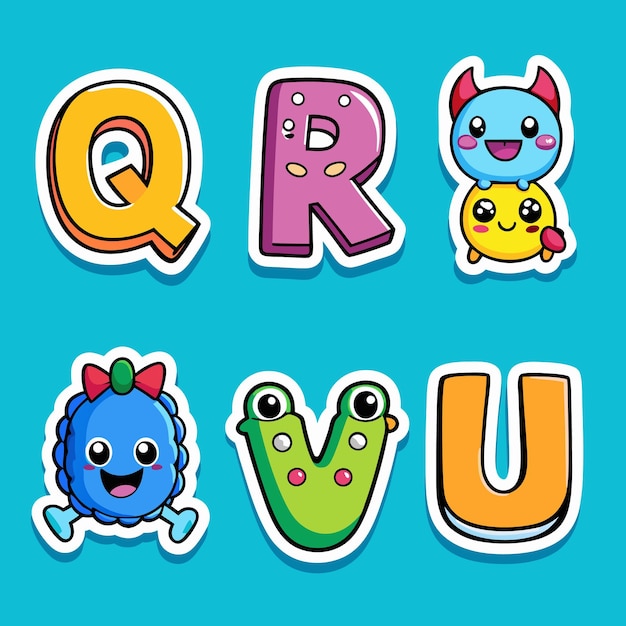 pegatinas de números y letras lindas