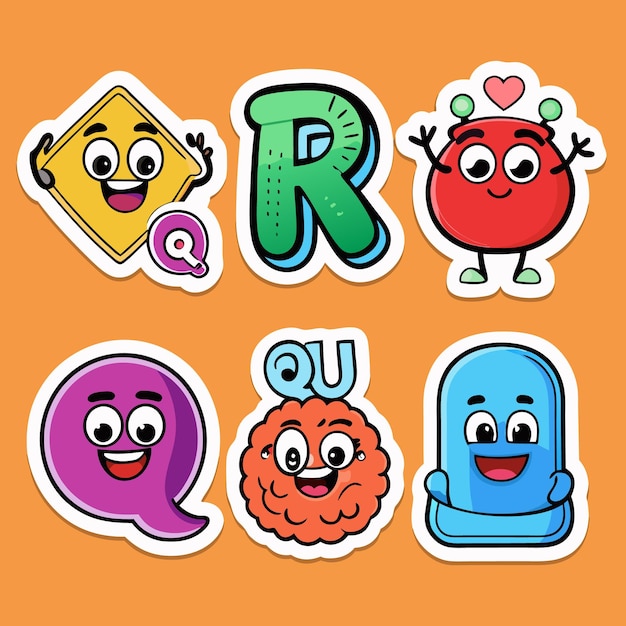 pegatinas de números y letras lindas