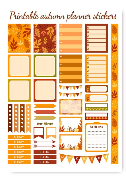 Pegatinas de planificador de otoño imprimibles