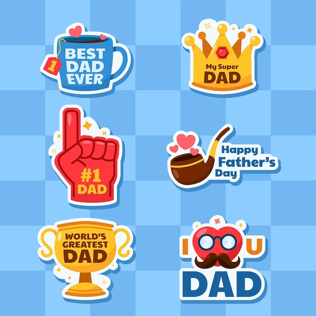 Vector pegatinas de saludo del día del padre