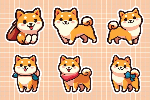 Las pegatinas de Shiba Inu son muy bonitas.