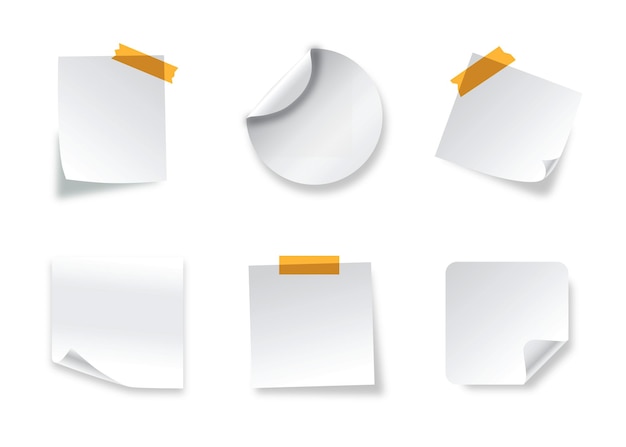pegatinas vectoriales realistas con esquinas despegables