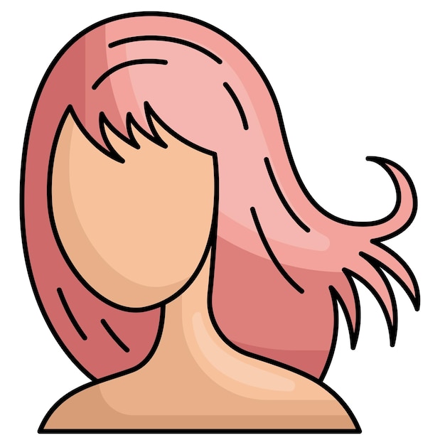 peinado en capas medianas hermosa apariencia de encuadre de cara diseño de vector de corte lob belleza y cuidado personal