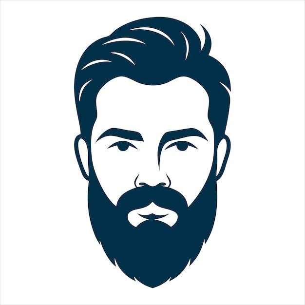 El peinado del hombre guapo corta la silueta de la ilustración vectorial