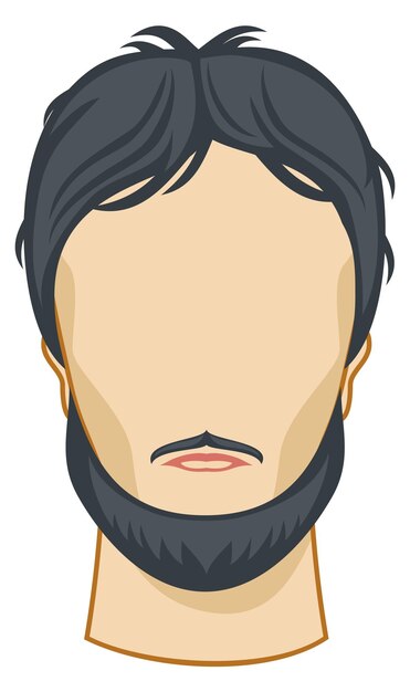 Vector peinado masculino moderno modelo sin rostro del salón de barbería