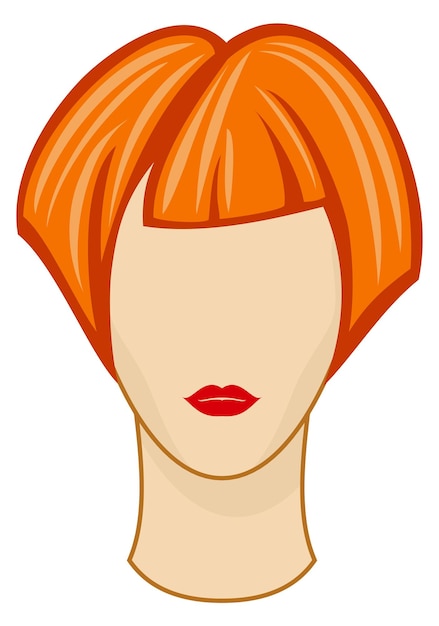 Vector peinado de mujer de moda modelo de pelo rojo corto