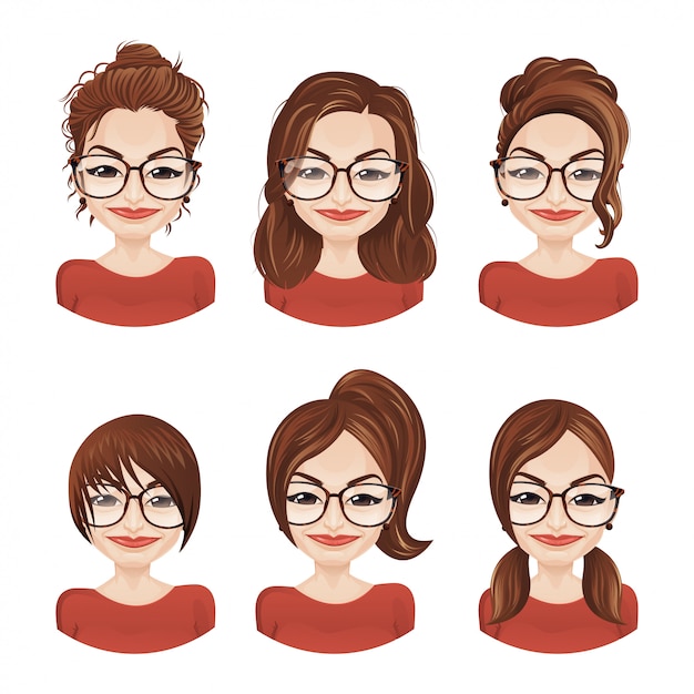 Vector peinados / pelucas para mujeres / niñas