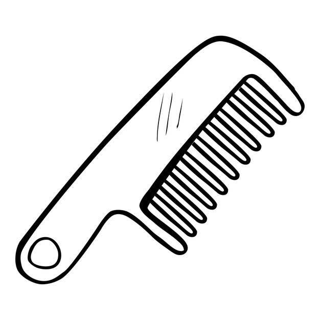 Peine de cabello simple vector dibujo a mano boceto garabateo