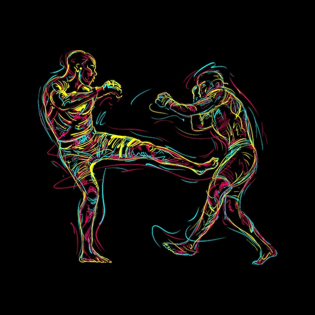 Vector pelea de mma