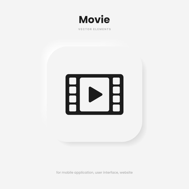 Película 3d, película, películas, icono del botón de reproducción. Símbolo de reproducción de video. Señal de inicio. Icono de pausa. icono de jugador