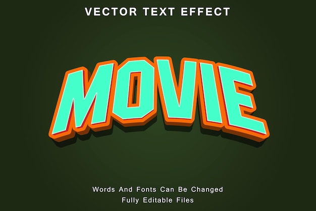 Vector película de efecto de texto 3d editable