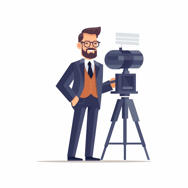 película vector película ilustración producción de cine cámara cinematografía medios de equipme