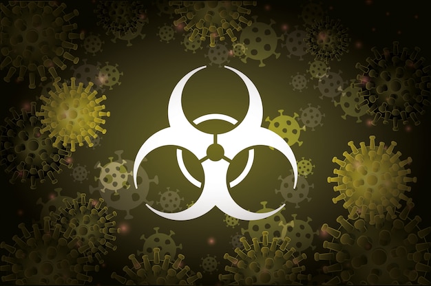 Peligro frente al fondo del virus Covid 19