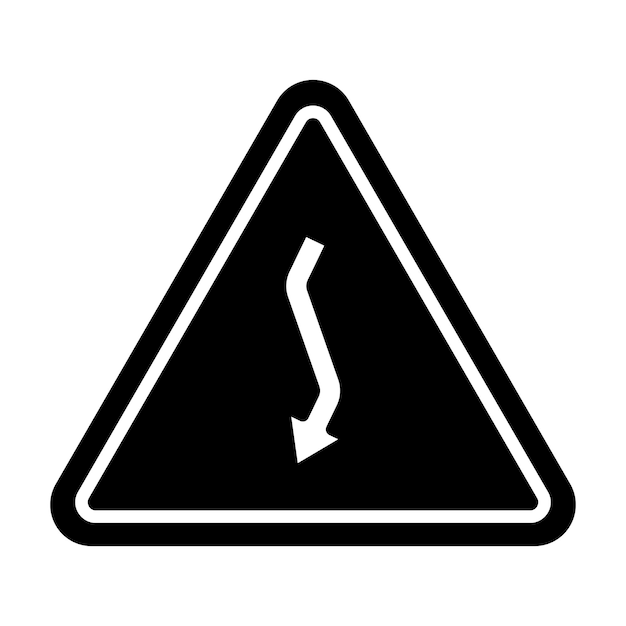 Peligro Glyph Ilustración en negro sólido