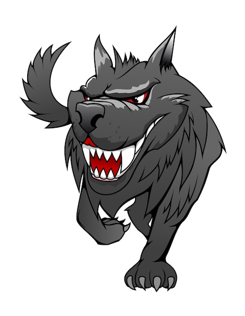 Vector peligro lobo