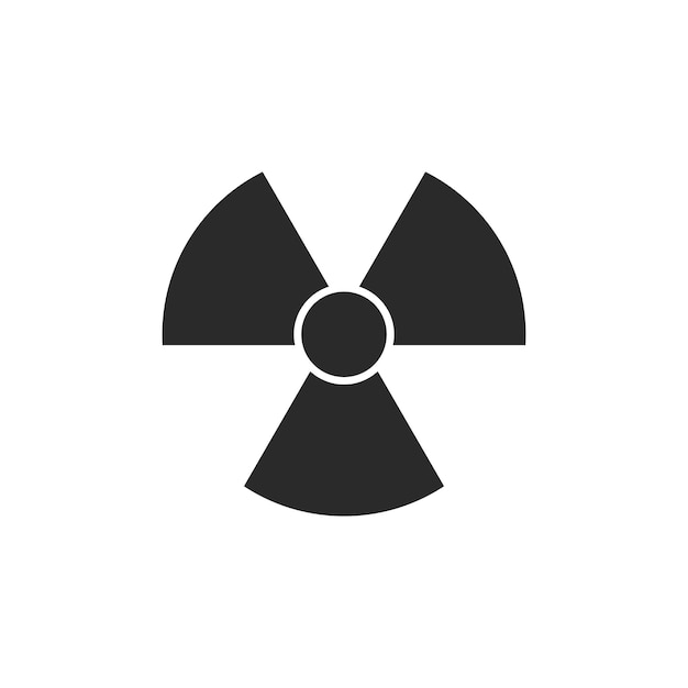 Peligro riesgo de radiación símbolo y icono vector diseño plano