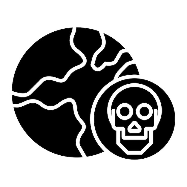 Peligro de la Tierra Ilustración en negro sólido