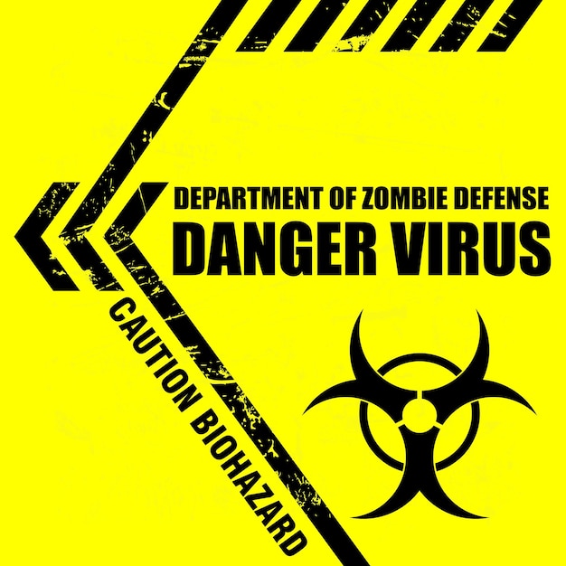 Vector peligro virus precaución biohazard poster y banner vector