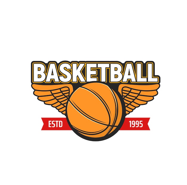 Pelota de baloncesto con alas icono del juego deportivo