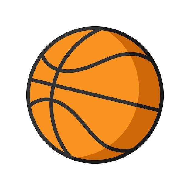 Pelota de baloncesto de dibujos animados vector único regreso a la escuela
