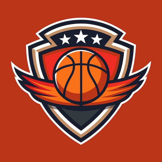 una pelota de baloncesto se muestra con una estrella y una estrella en ella