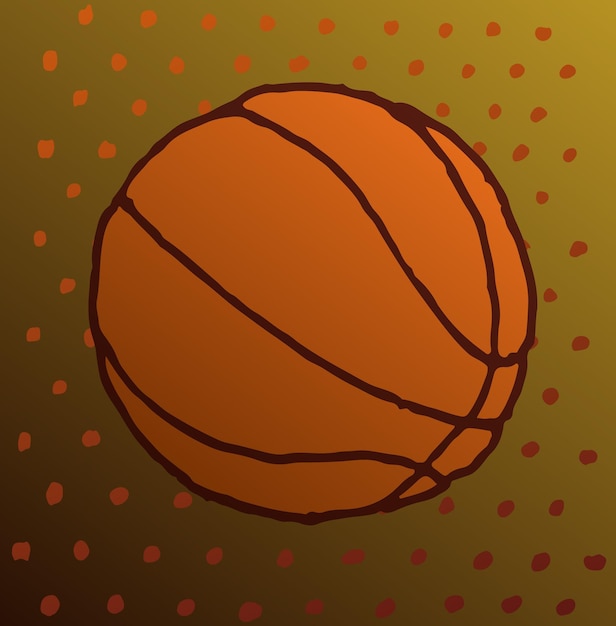 Vector una pelota de baloncesto sobre un fondo degradado hasta el punto