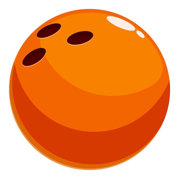 Una pelota de bolos naranja brillante de pie sobre un fondo blanco