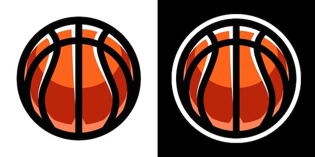 Pelota deportiva Logotipo de baloncesto en estilo plano Juegos deportivos