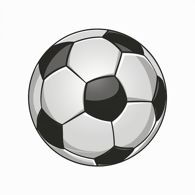 Vector una pelota de fútbol con un patrón hexagonal tradicional en blanco y negro